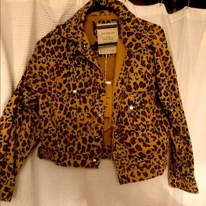 COTTON:ON oversized cropped leopard Military jacket. NWT